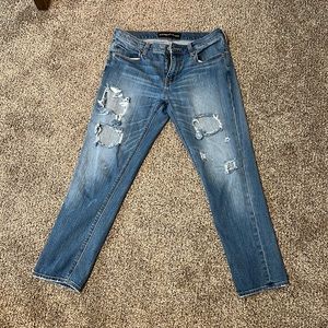 Express Girlfriend Cropped Jeans Distressed/destroyed Size 2
